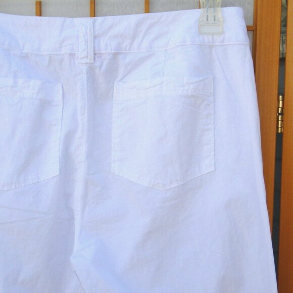 new FRESH PRODUCE White Safari Ankle Pants cotton/spandex Broadcloth 29" long - Picture 5 of 6